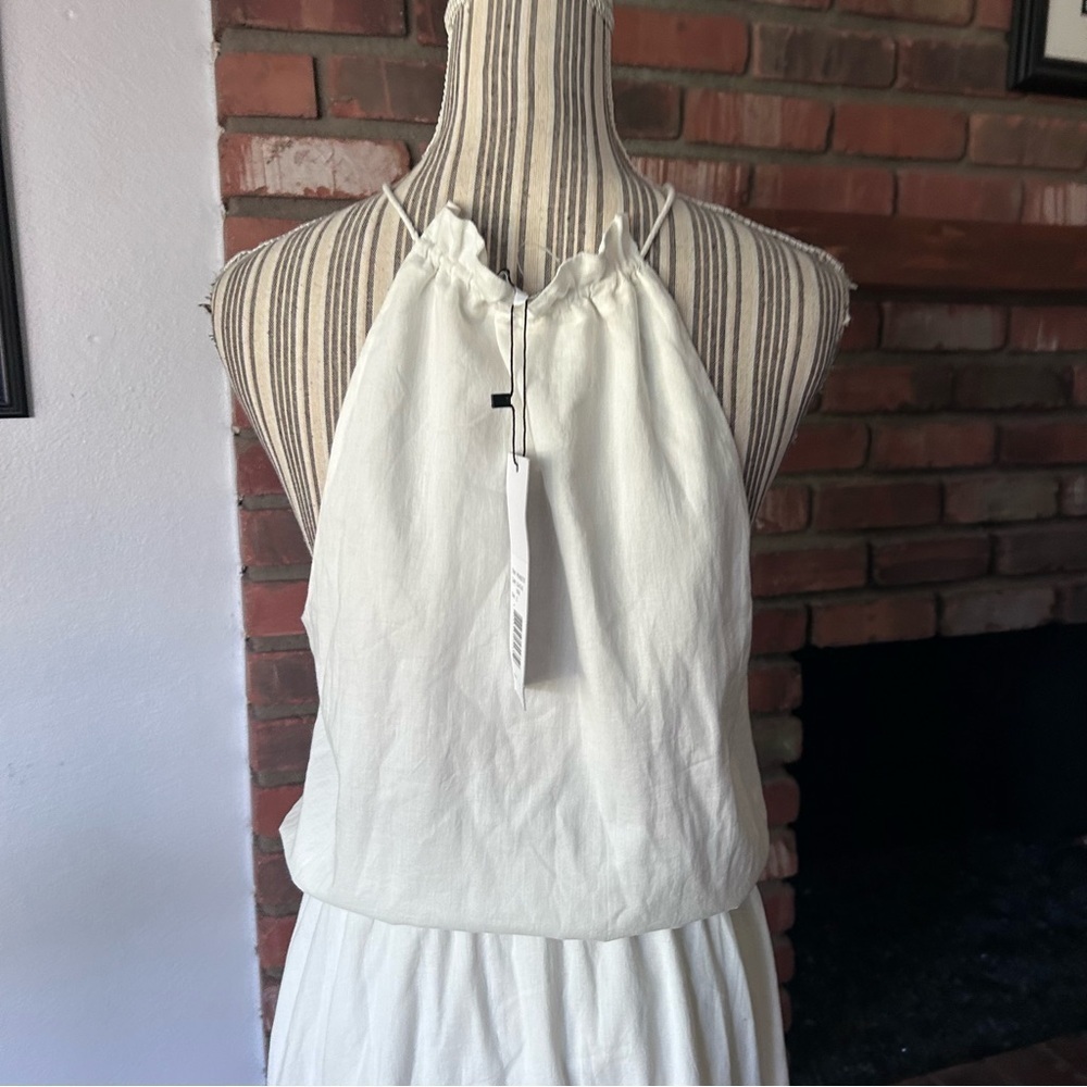 NWT Parker Atlas Embroidered Midi Dress in Glacius White Sz S - Picture 7 of 11